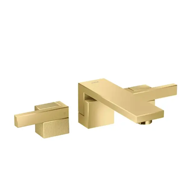 Axor Edge Смеситель для раковины на 3 отверстия с донным клапаном, цвет: полированное золото 46061990