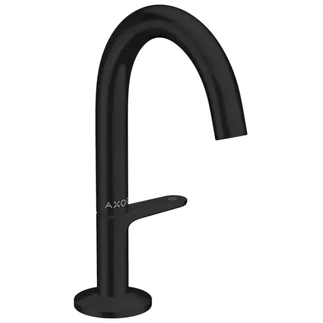 Axor One Смеситель для раковины высокий на 1 отверстие с донным клапаном, цвет: матовый черный 48010670