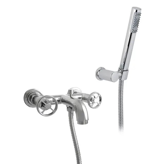 Nicolazzi Arena Смеситель для ванны с душем duplex настенный, излив 16,8 см, цвет хром 3302CR44