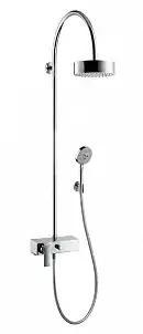 Axor Citterio Душевая стойка: смеситель, верхний душ 18 см, лейка 3 режима, цвет: хром 39620000