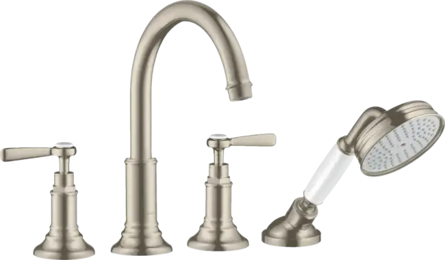 Axor Montreux Смеситель на борт ванны, с ручным душем, внешняя часть, цвет: шлифованный никель 16554820