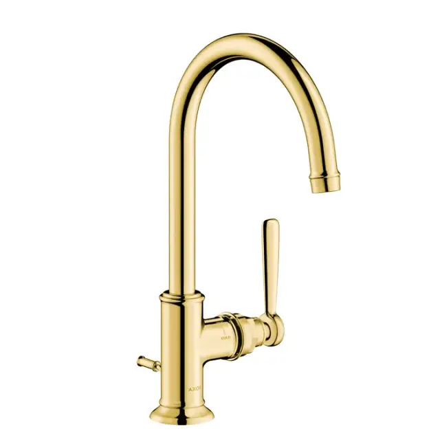 Axor Montreux Смеситель для раковины высокий на 1 отверстие с дон. клап., цвет: полированное золото 16517990