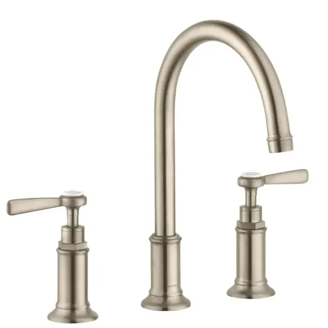 Axor Montreux Смеситель для раковины на 3 отверстие с донным клапаном, цвет: шлифованный никель 16514820