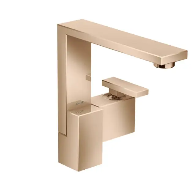 Axor Edge Смеситель для раковины высокий на 1 отверстие с д/к, цвет: полированное розовое золото 46020300