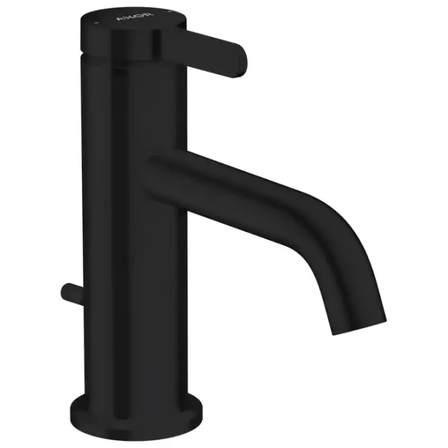 Axor One Смеситель для раковины однорычажный на 1 отверстие с донным клапаном, цвет: матовый черный 48000670