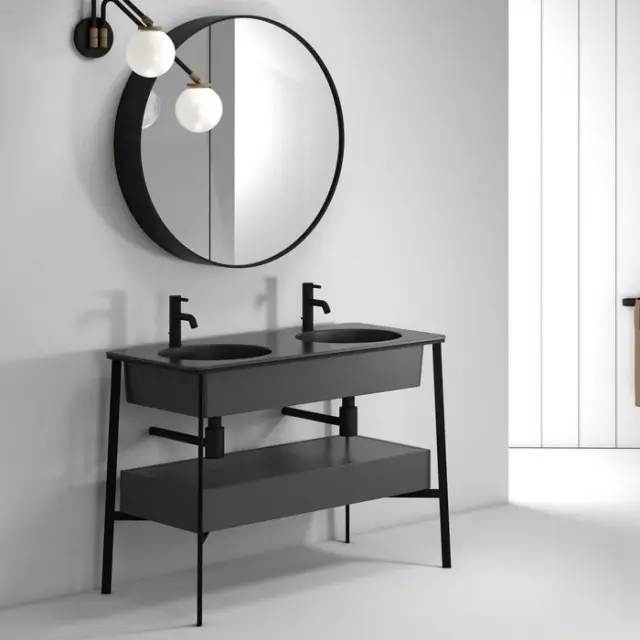 Cielo Catino Doppio Раковина двойная 110х54хh18 см, по 1 отв., цвет: серый CALADBR