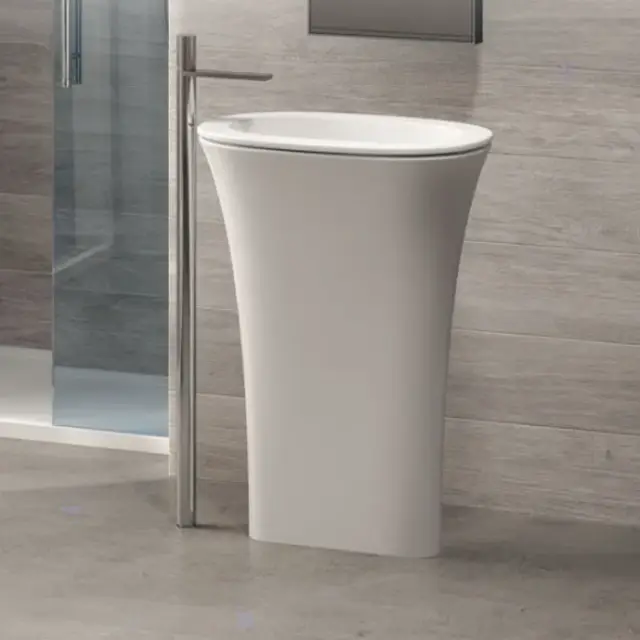 Cielo Amedeo Ovale Накладка керамическая на донный клапан, 30х50 см, цвет: глянцевый белый AMPILO