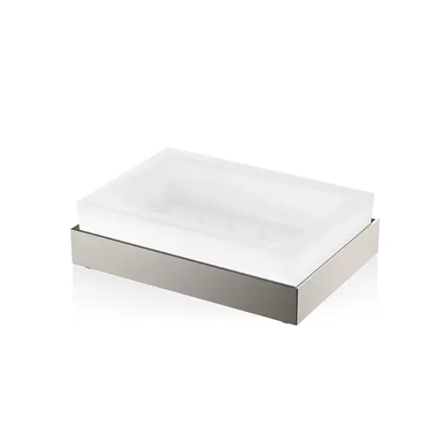 Decor Walther Corner STS Мыльница со стеклянной чашей, настольная, цвет: никель сатин. 0562634