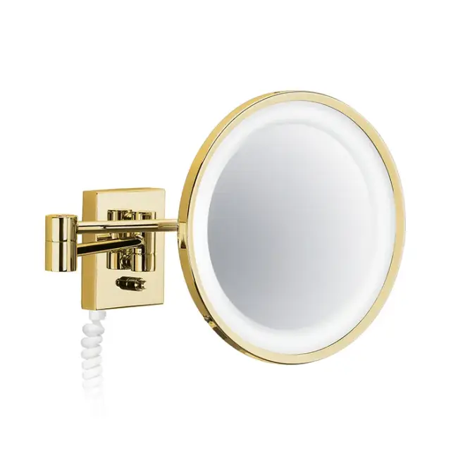 Decor Walther BS 40 PL Косметическое зеркало 26 см, подвесное, увел. 3x, цвет золото 0102020