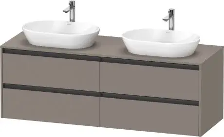 Duravit Ketho.2 Тумба под две раковины 160x55x56,8h см, цвет: базальт мат. K24899B43430000