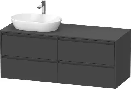 Duravit Ketho.2 Тумба под раковину слева 140x55x56,8h см, цвет: графит мат. K24898L49490000