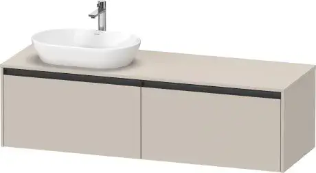 Duravit Ketho.2 Тумба под раковину слева 160x55x45,9h см, цвет: серо-коричневый мат. K24889L91910000