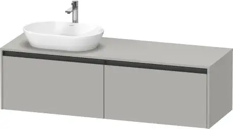 Duravit Ketho.2 Тумба под раковину слева 160x55x45,9h см, цвет: бетонно-серый мат. K24889L07070000