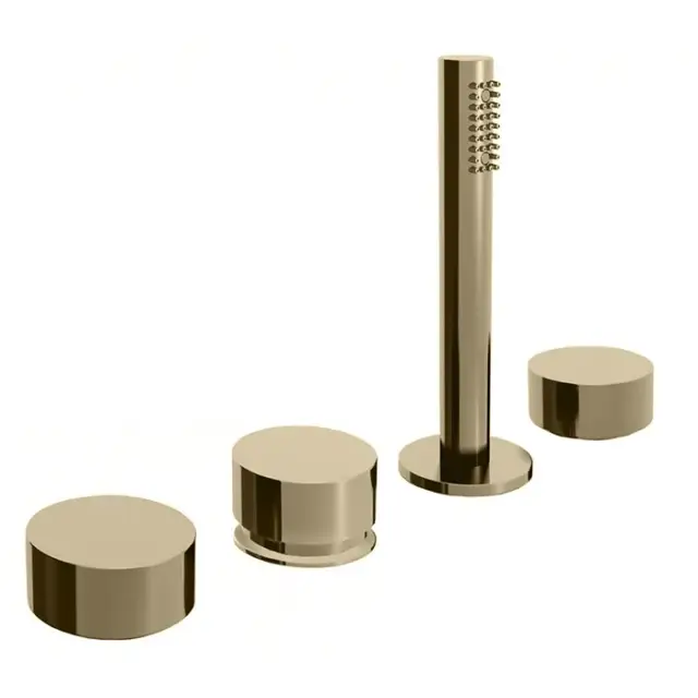Fantini AF/21 Смеситель на борт ванны, 4 отв., без излива, цвет Matt British Gold PVD 27 P6 A267