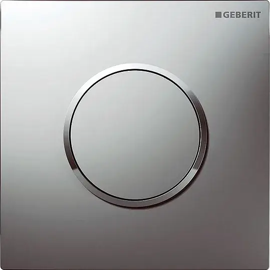 Geberit Sigma 10 Кнопка смыва для писсуара, пневмат, пластик, цвет: хром мат., окантовка хром глянец 116.015.KN.1