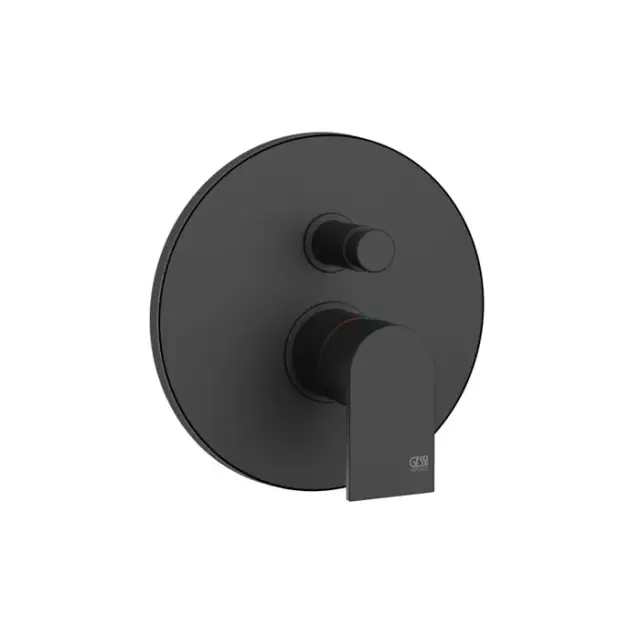 Gessi Via Manzoni Смеситель для ванны встраиваемый, 2 потребителя, внешняя часть, цвет: matte black 38656#299