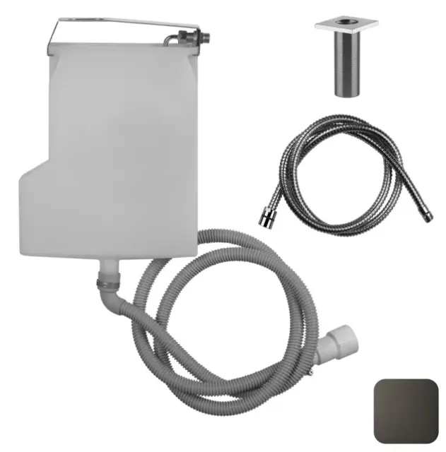 Gessi Система сбора воды для лейки с убирающимся шлангом, цвет: black metal brushed PVD 01767#707