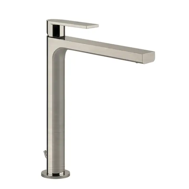 Gessi Via Manzoni Смеситель для раковины высокий с донным клап. однорыч., цвет: finox brushed nickel 38604#149