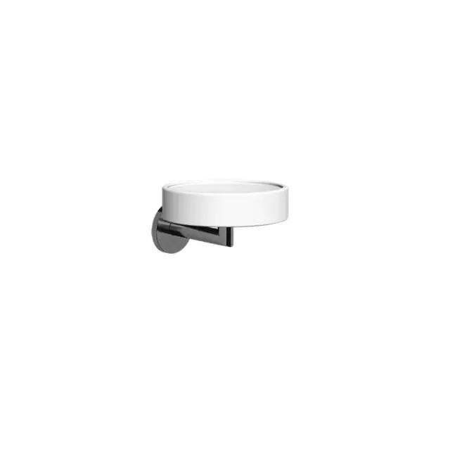 Gessi Tondo Мыльница с керамической чашей, подвесная, цвет: matte black 63601#299