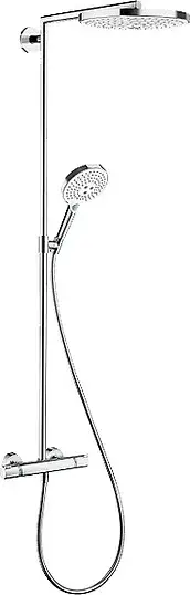 Hansgrohe Raindance Select S Душевая стойка:термостат,верхний душ 24 см,ручной душ, цвет: хром/белый 27129400