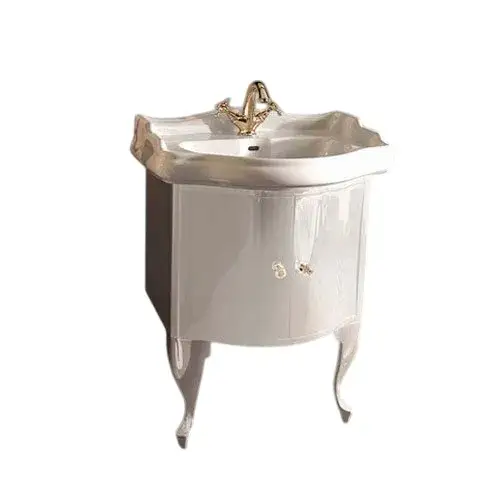 Kerasan Retro Тумба под раковину на 69 см, напольная, с 2мя дверцами, цвет: Bianco/Oro 7361K6