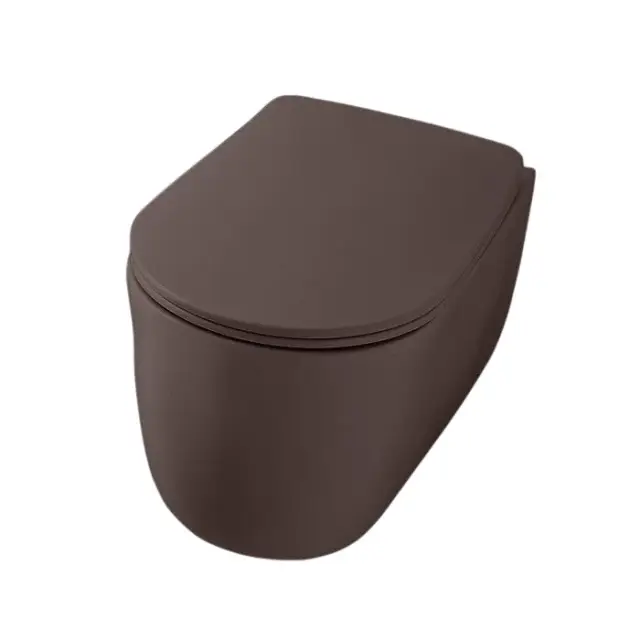 Kerasan Nolita Унитаз подвесной 55x35 см, безободковый, смыв торнадо, цвет: Borgogna matt 531575