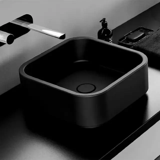 Kerasan Hako Раковина чаша d40x15h см, без перелива, без д/к, цвет: Nero matt 554431