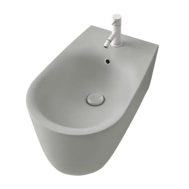 Kerasan Nolita Биде подвесное 55x35 см, с 1 отвер. под смеситель, с креп. и перел., цвет: Grigio mat 532559*1