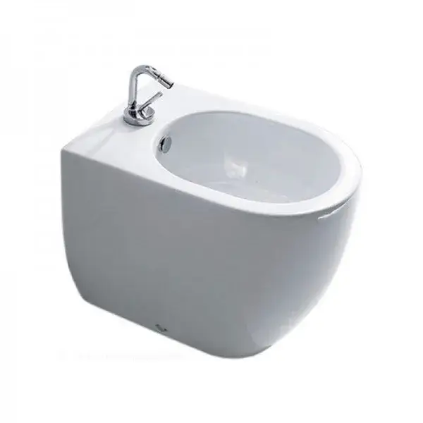 Kerasan Flo Биде напольное 56x37 см, с 1 отверстием под смеситель, с перел. и креп., цвет: Bianco 312201*1