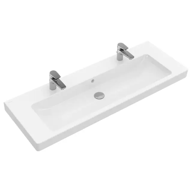 Villeroy & Boch Subway 2.0 Раковина на тумбу, 2 отверстия, 130x47 см, цвет: белый 7176D201