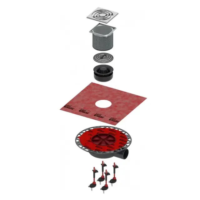 Tece Drainpoint S Трап для душа точечный: с сифоном и декоративной решеткой, цвет: хром матовый KDP-S110