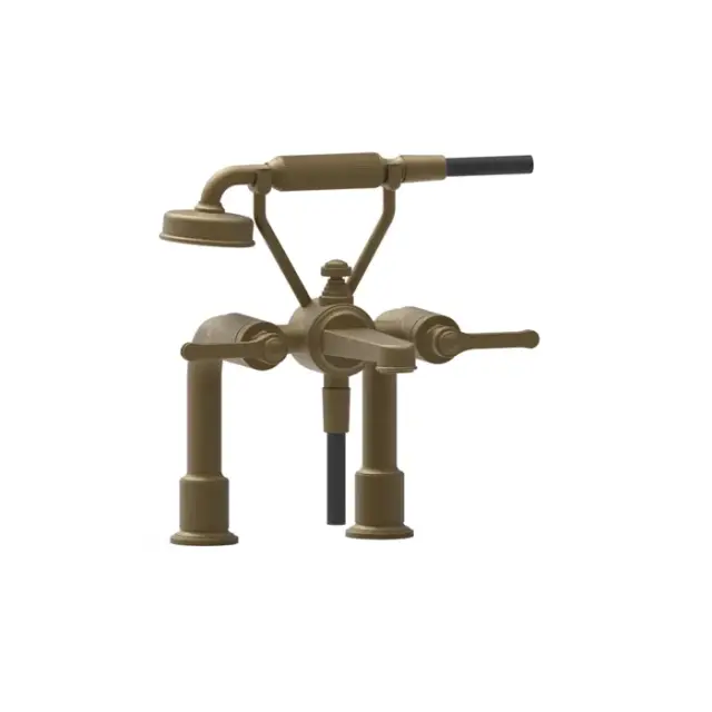 Gessi Venti20 Смеситель на борт ванны на 2 отверстия, с ручным душем, цвет: antique brass 65115#713