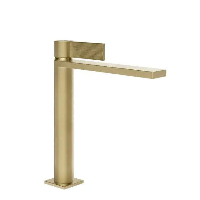 Gessi Inverso Rigato Смеситель для раковины выс., с д/к, высота излива 20см, цвет: brushed brass PVD 73555#727