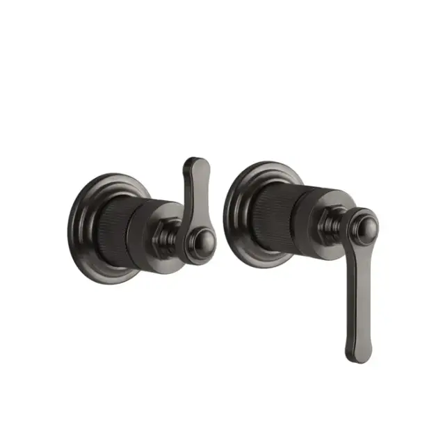 Gessi Venti20 Смеситель для душа встр., на 2 потребителя, внеш. часть, цвет: black metal brushed PVD 65038#707