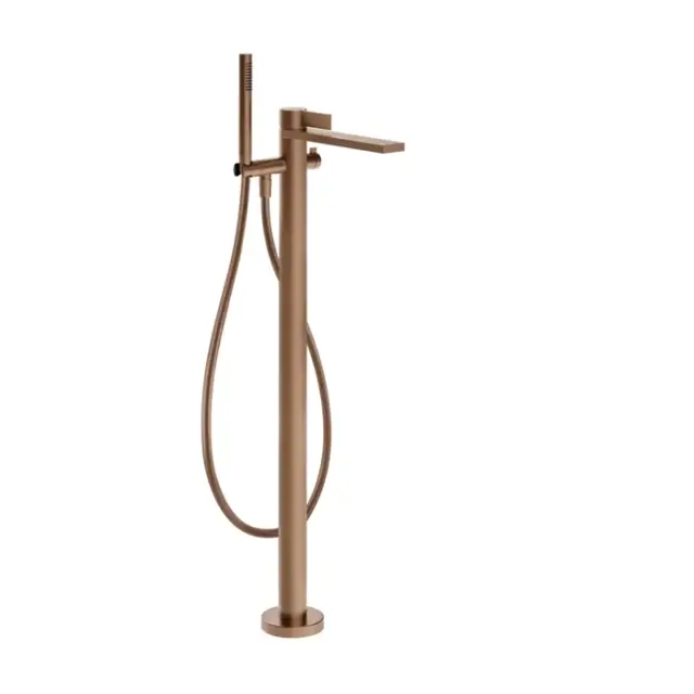 Gessi Inverso Diamantato Смеситель для ванны напольный с душевым набором, цвет: copper brushed PVD 73628#708