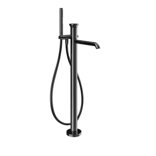 Gessi Origini Смеситель для ванны напольный с душевым набором, цвет: black metal PVD 66028#706