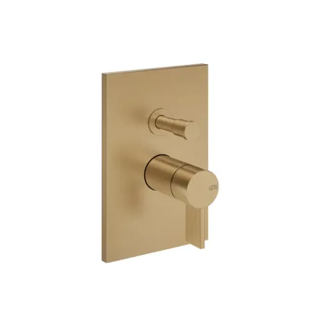 Gessi Inverso Rigato Смеситель для душа на 2 потребителя, встраиваемый, цвет:warm bronze brushed PVD 73579#726
