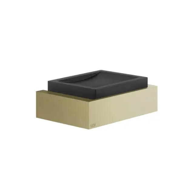 Gessi Inverso/Rettangolo Мыльница с композитной чашей, подвесная, цвет: brushed brass PVD 20802#727