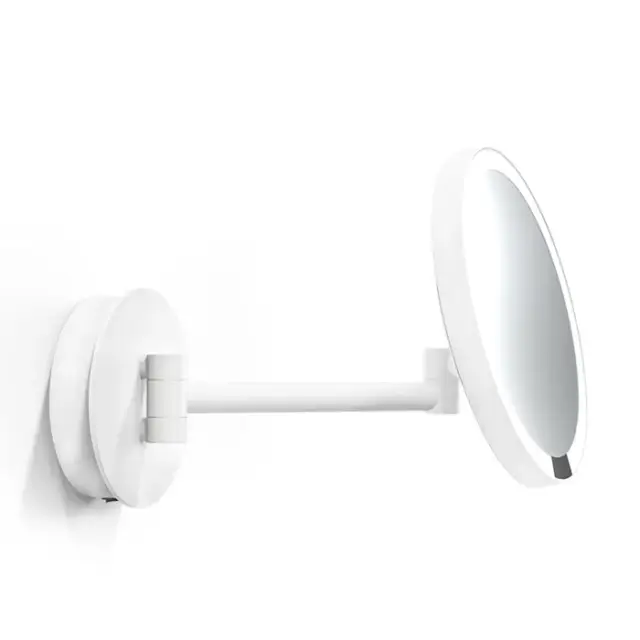 Decor Walther Just Look Косметическое зеркало с подсв., 5x увеличение d18,5 см, цвет: белый матовый 0122450