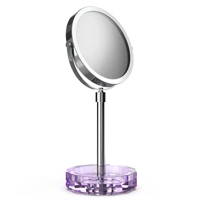 Decor Walther Kristall KSA Косметическое зеркало, 5x увеличение, d15 см, цвет: фиолетовый/хром 0941780
