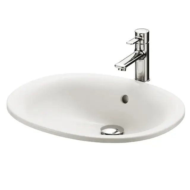 Toto Public Раковина встраиваемая сверху 53x45 см, с переливом, цвет: белый LW762Y