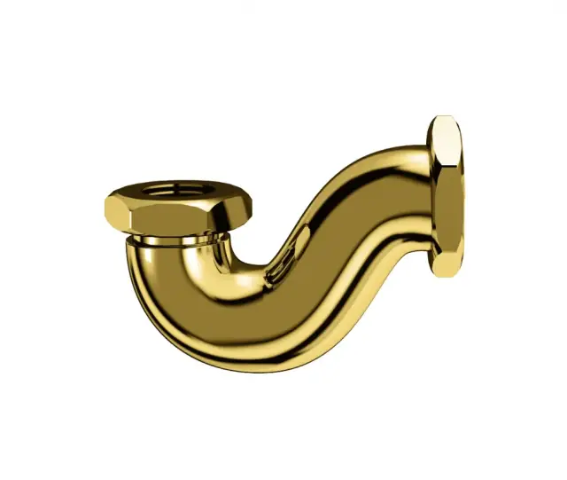 Burlington Сифон с горизонтальным отводом воды, цвет: золото глянцевое CW3 GOL