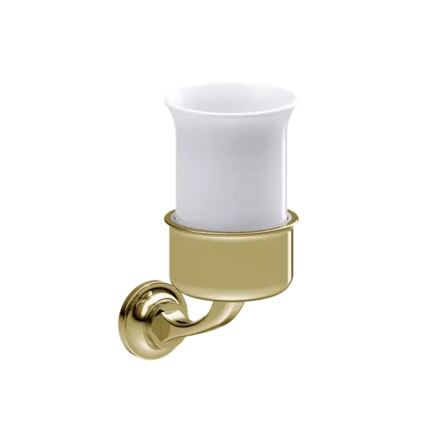 Burlington Guild Стакан для зубных щеток подвесной, керамический, цвет: золото GU003G