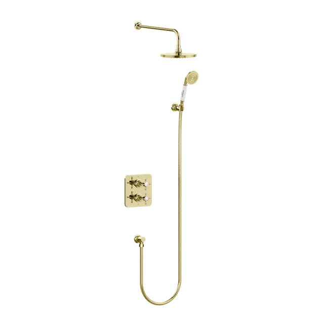 Burlington Guild Душевой комплект встраиваемый с внутр. частью, верхний душ, цвет: золото глянец GUSHOWERPACKSQ3G