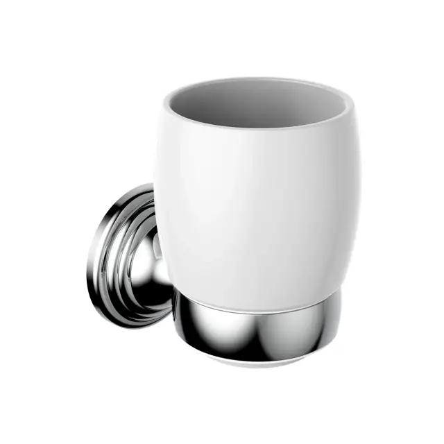 Burlington Savoy Подстаканник, одинарный из керамики, подвесной, цвет: хром глянцевый SV2 CHR