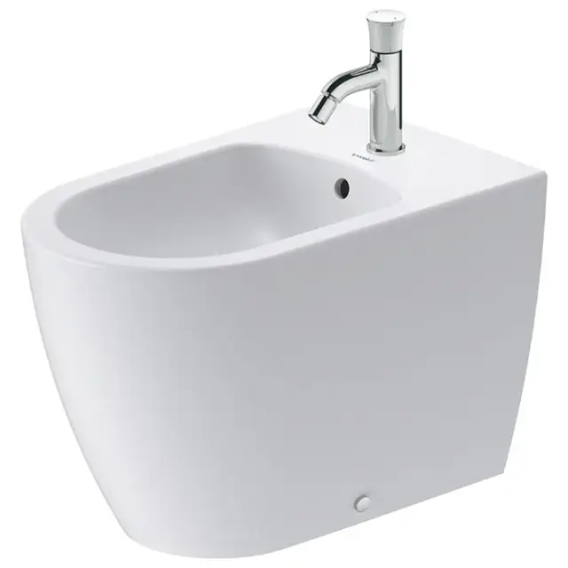 Duravit Bento Starck Box Биде напольное 37x60 см, с переливом хром, цвет: белый матовый 2299103000
