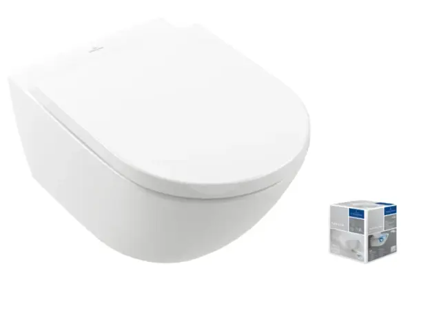 Villeroy & Boch Subway 3.0 Унитаз подвесной с крышкой, цвет: Альпийский белый CeramicPlus глянцевый 4670TSR1
