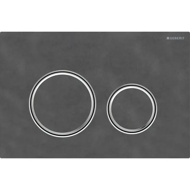 Geberit Sigma 21 Кнопка смыва для инсалляции, цвет: натуральный сланец Mustang, окантовка хром глян. 115.884.JM.1