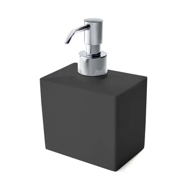 3SC Mood Black Дозатор настольный, композит Solid Surface, цвет: чёрный матовый/хром