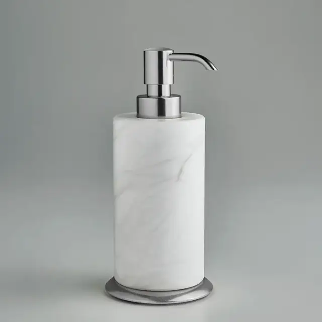 3SC Baster Round Дозатор для жидкого мыла, настольный, цвет: алебастр/хром